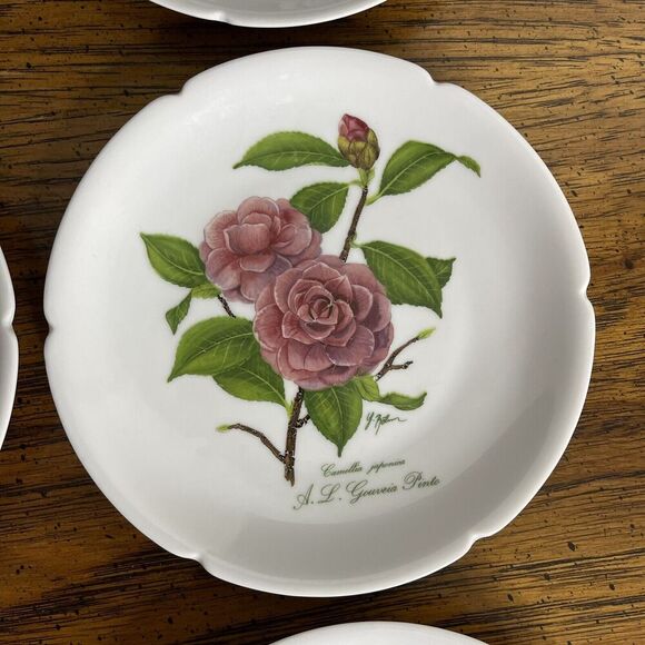 Rochard Limoges France‎ Dessert Bread Plates Cheese Wine 5.25” Flowers Signed - Picture 7 of 13